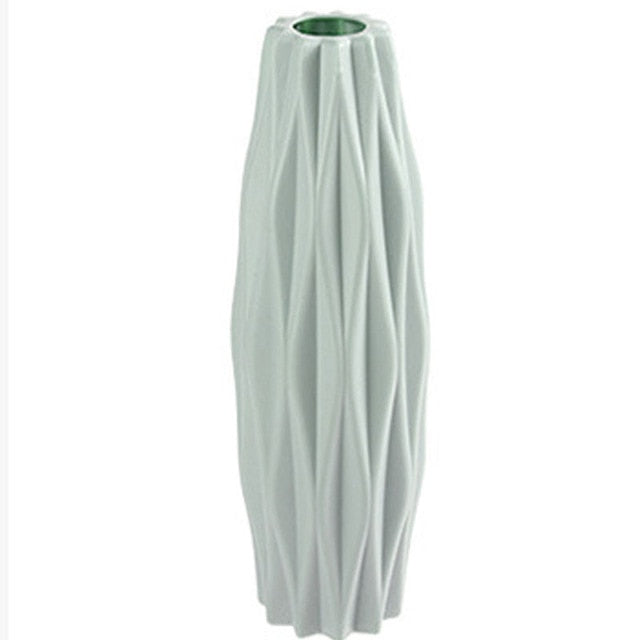 Plastic Flower Vase Decoration Home White Vases Imitation Ceramic Vase Flower Pot Decoration Nordic Style Flower Basket