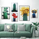 Nordic Red Blue Cactus Wall Art