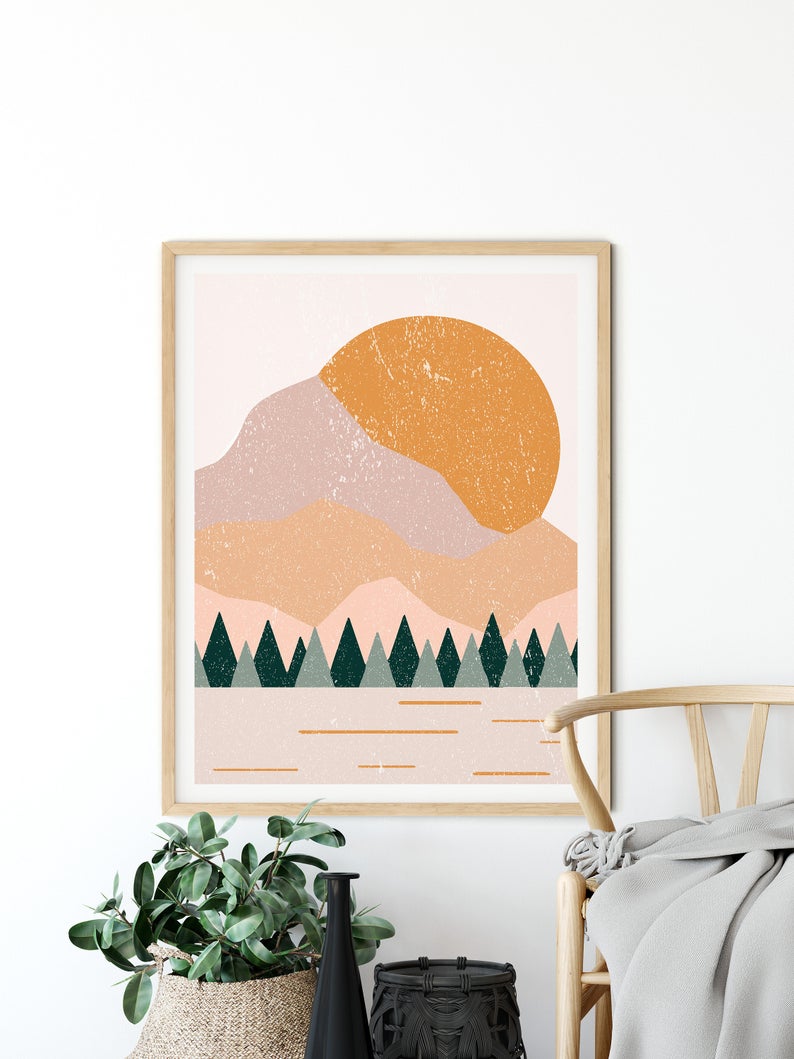 Boho Mountain Wall Art - Little Eudora