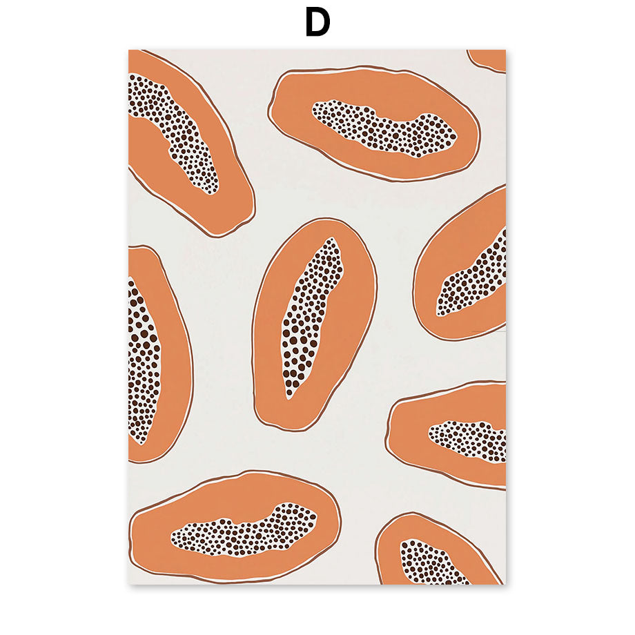 Abstract Minimalism Girl pineapple Peach Wall Art - Little Eudora