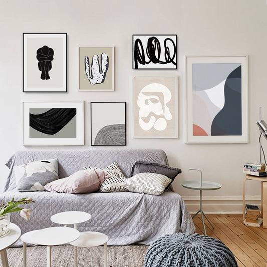 Beige Trendy Colors Minimalist Line Wall Art - Little Eudora