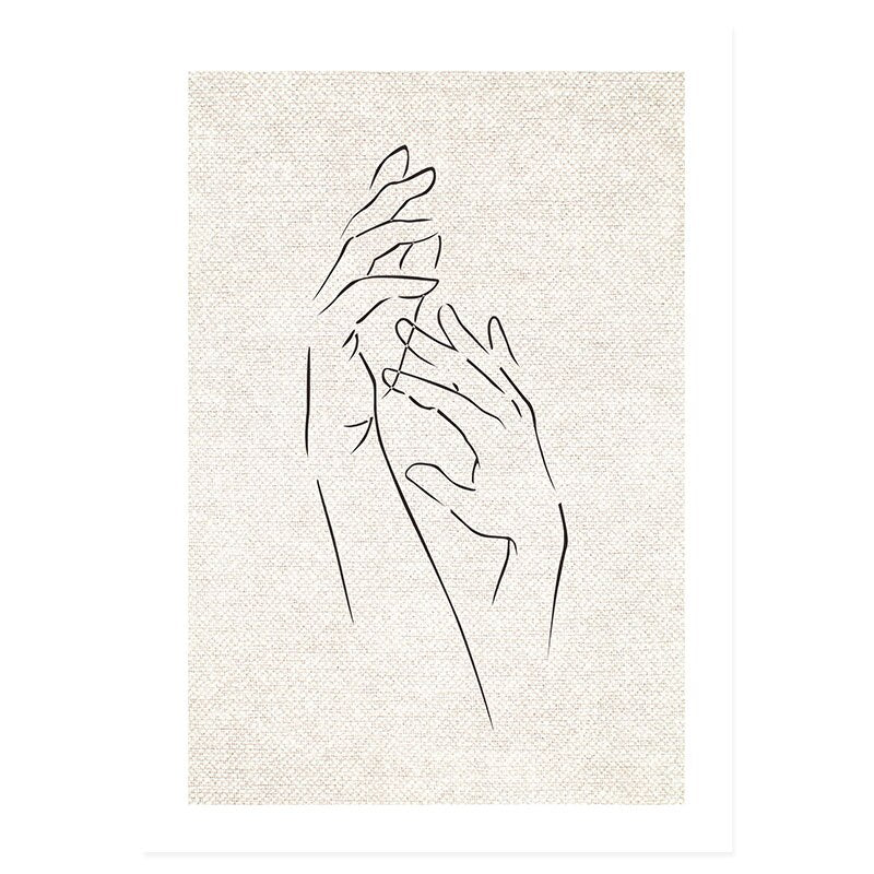 Trendy Beige Boho Style Sketch Figure - Little Eudora