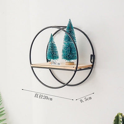 Nordic Style Metal Decorative Shelf round Hexagon - Little Eudora