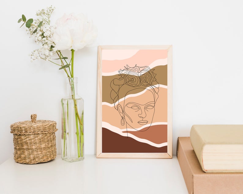 Boho line face Wall Art - Little Eudora