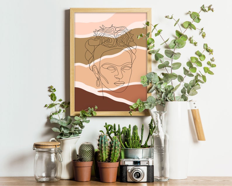 Boho line face Wall Art - Little Eudora