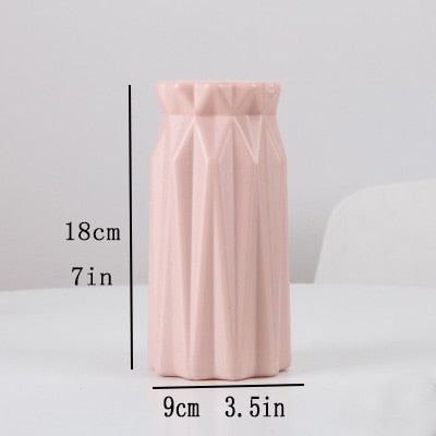 Plastic Flower Vase Decoration Home White Vases Imitation Ceramic Vase Flower Pot Decoration Nordic Style Flower Basket