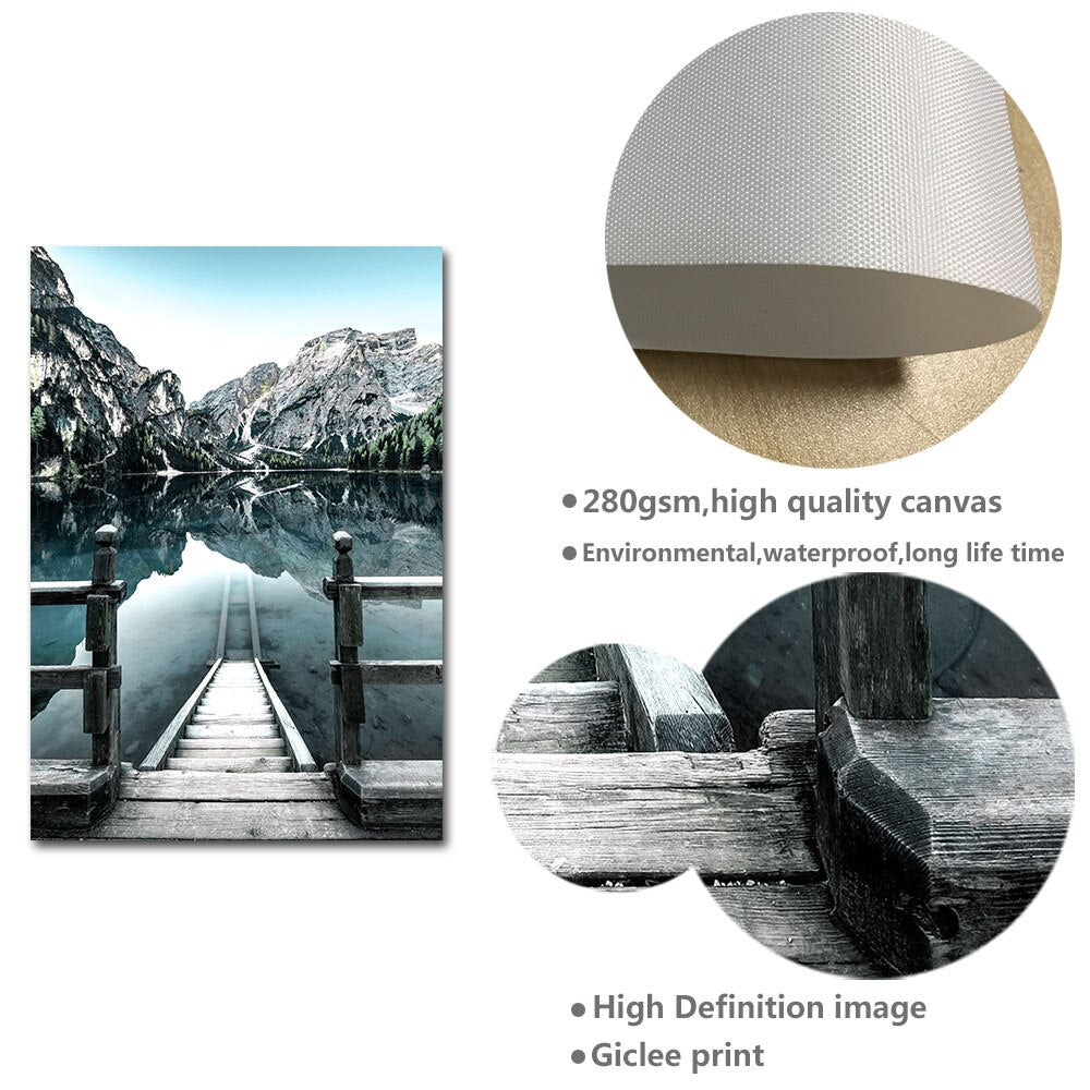Dolomites Lake Nature Landscape Wall Art - Little Eudora