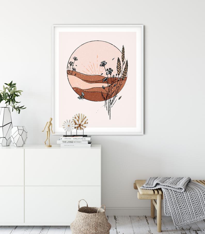 Boho Wall Decor Vintage Inspired Wall Art Living Room Decor Canvas Painting And Prints Wall Home Decor