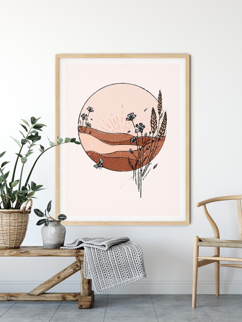 Boho Wall Decor Vintage Inspired Wall Art Living Room Decor Canvas Painting And Prints Wall Home Decor