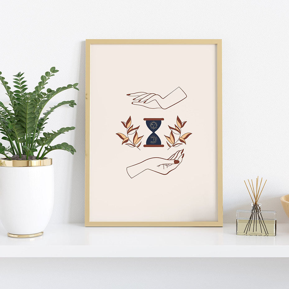 Abstract Mystic Hand Sun Moon Wall Art - Little Eudora