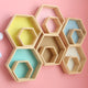 1 Big+1 Small Hexagon Wooden Shelves