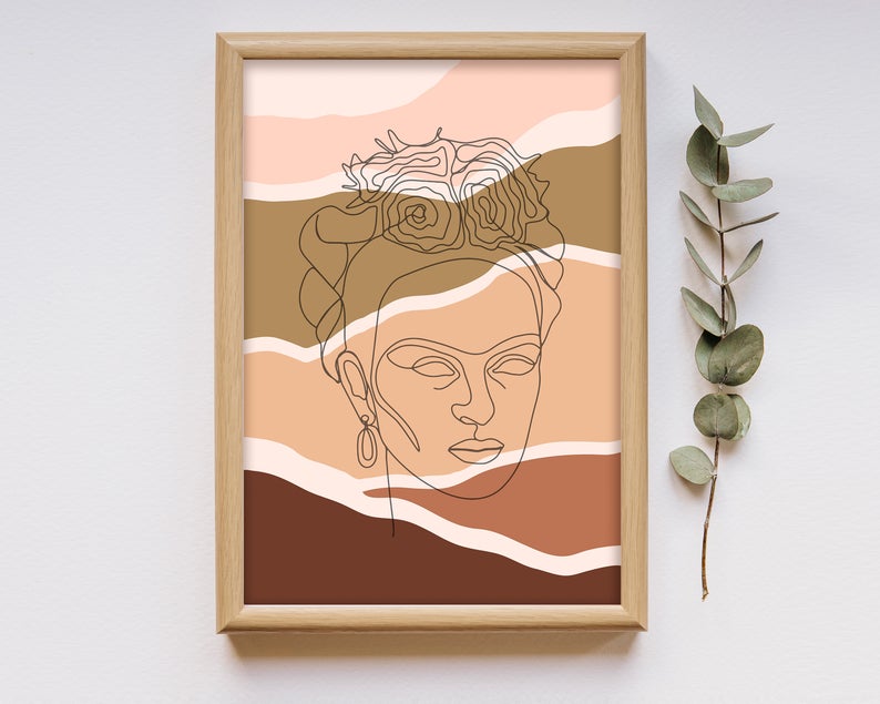 Boho line face Wall Art - Little Eudora