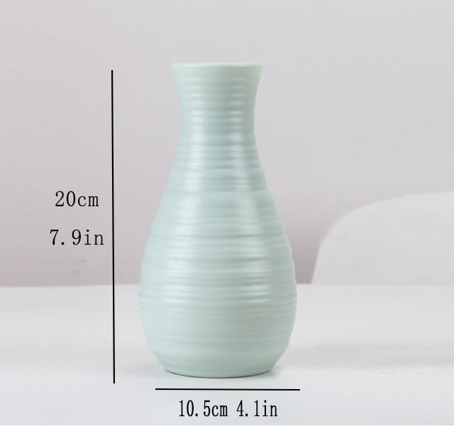 Plastic Flower Vase Decoration Home White Vases Imitation Ceramic Vase Flower Pot Decoration Nordic Style Flower Basket