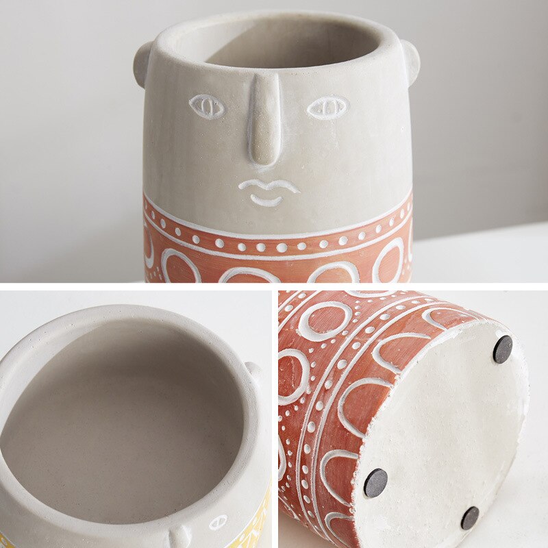 Home Decor artistical Ceramic Vase for Flowers Abstract Human Face Nordic Decoration Home Vase luxury Pot For Dried Flower