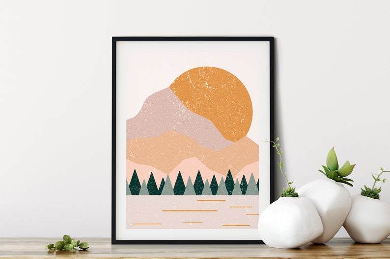 Boho Mountain Wall Art - Little Eudora