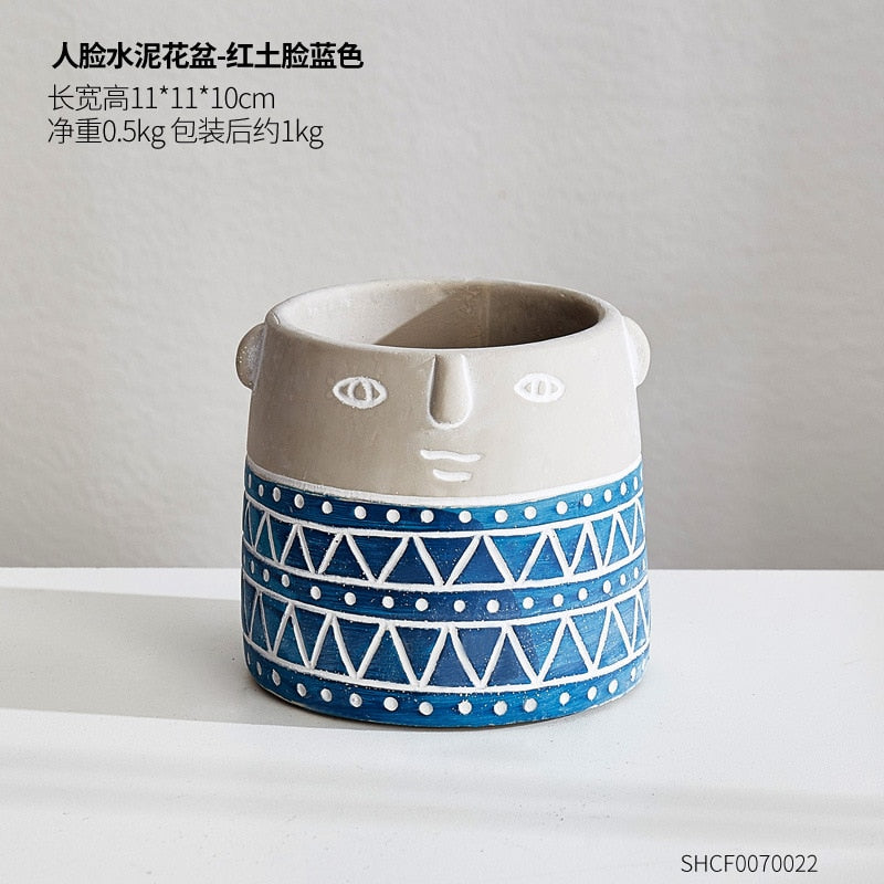 Home Decor artistical Ceramic Vase for Flowers Abstract Human Face Nordic Decoration Home Vase luxury Pot For Dried Flower