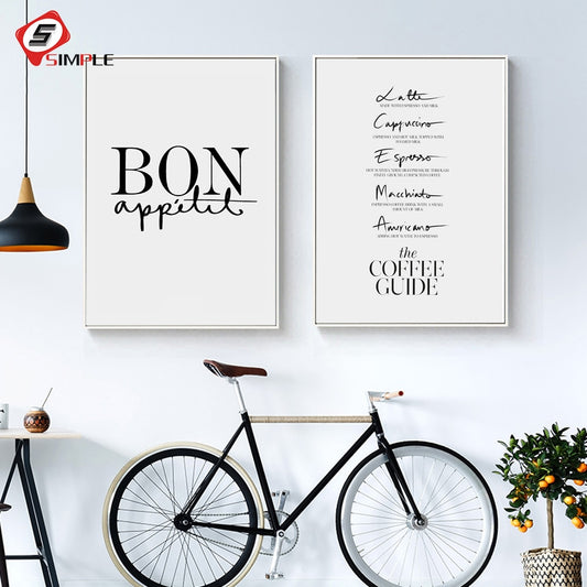 French Kitchen Art Decor Bon Appetite Posters Wall Art - Little Eudora