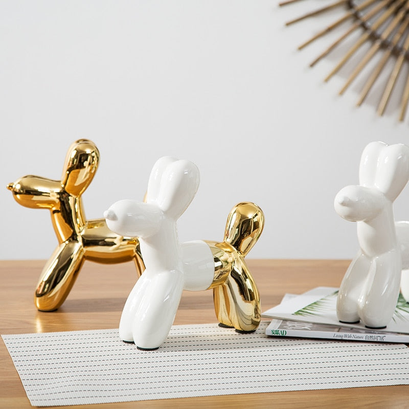 Nordic Ceramic Animal Balloon Dog Figurines - Little Eudora