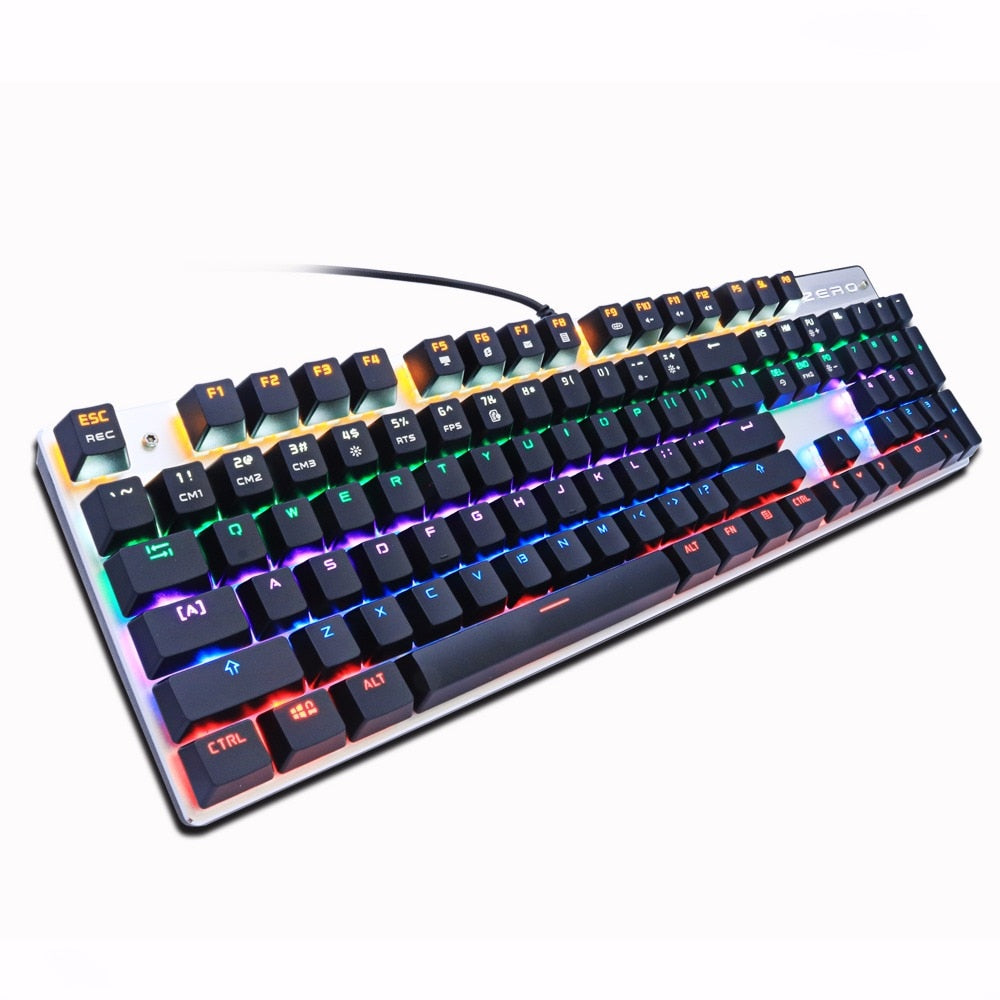 Metoo  Edition Mechanical Keyboard 87 keys Blue Switch Gaming Keyboards for Tablet Desktop  Russian sticker