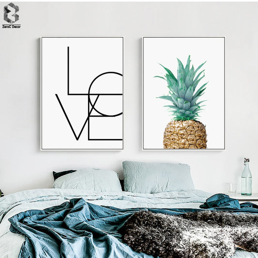 Pineapple LOVE Quotes Wall Art - Little Eudora
