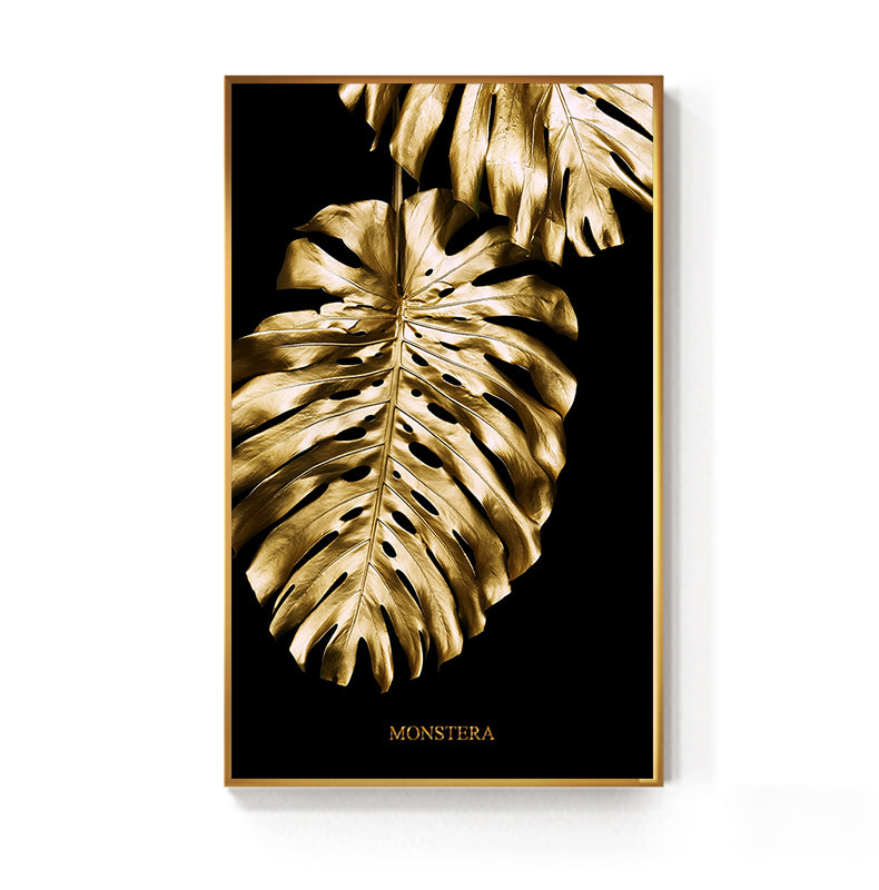 Black and Gold Pineapple Monstera Wall Art - Little Eudora