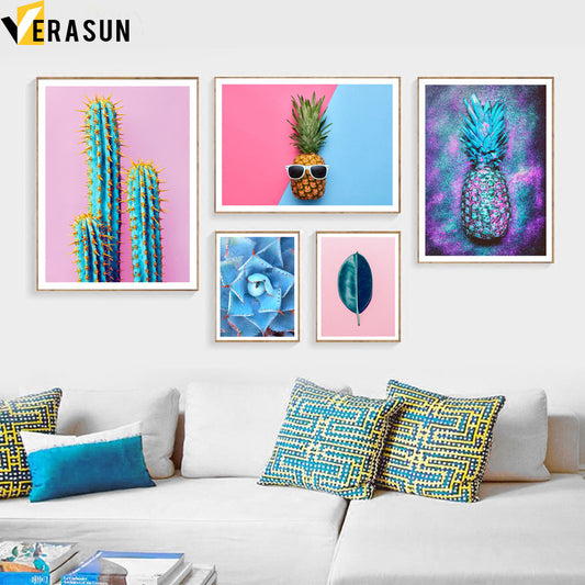 Pineapple Cactus Succulent Plants Wall Art - Little Eudora