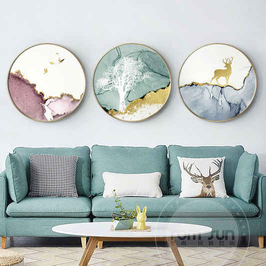 Abstract watercolor circle Wall Art - Little Eudora