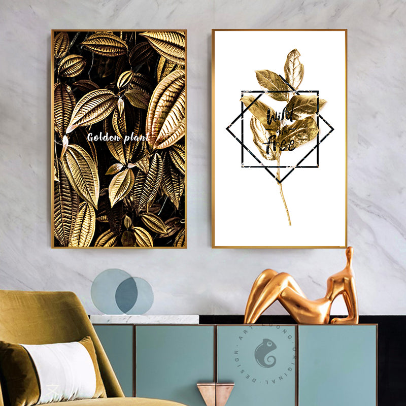 Black and Gold Pineapple Monstera Wall Art - Little Eudora