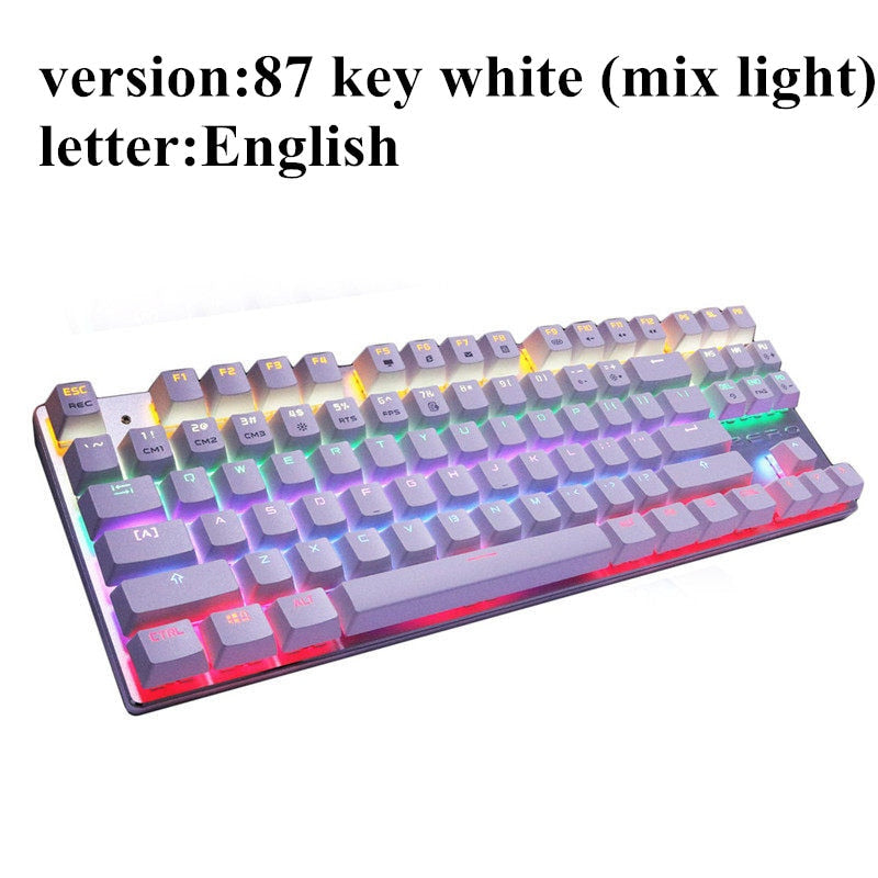 Mechanical PC Keyboard with Custom Backlight for Gaming, Work or Study