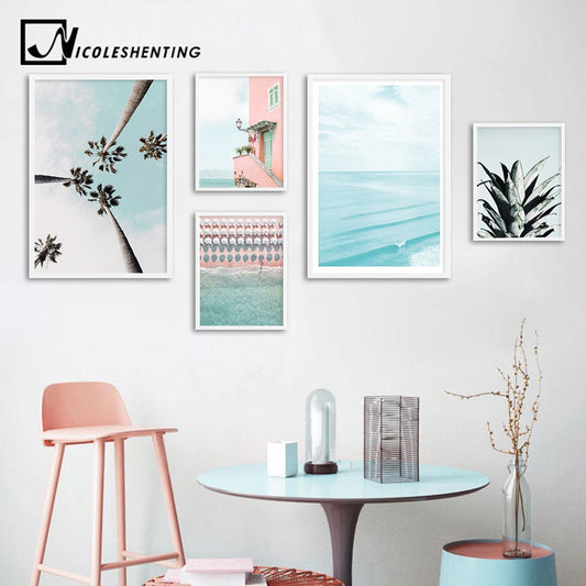 Wall Art Landscape Canvas Poster Nordic Print Ocean Sea Beach Painting Scandinavian Decoration Picture Modern Living Room Decor