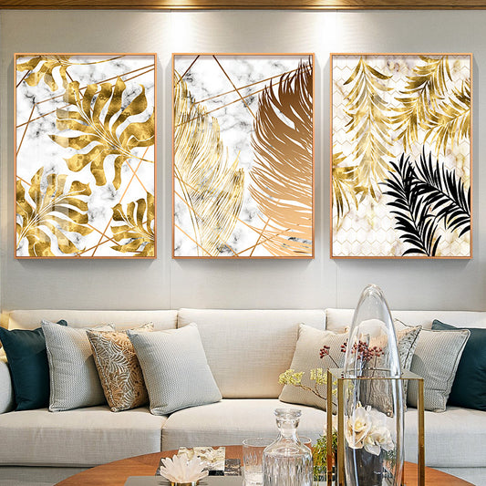 Nordic plants Golden leaf Wall Art - Little Eudora