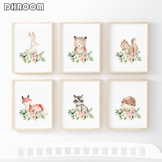 Woodland Animals Nursery Wall Art - Little Eudora