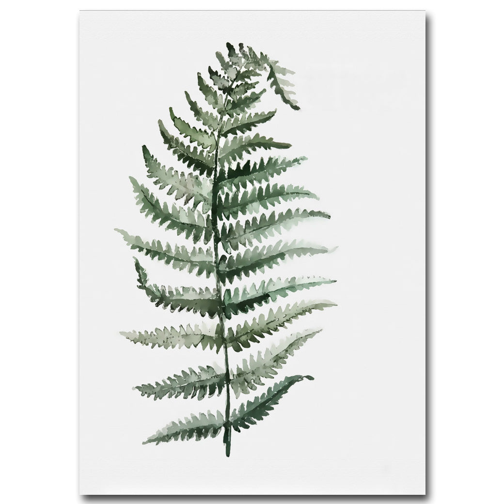 Watercolor Plant Leaves Poster Wall Art - Little Eudora