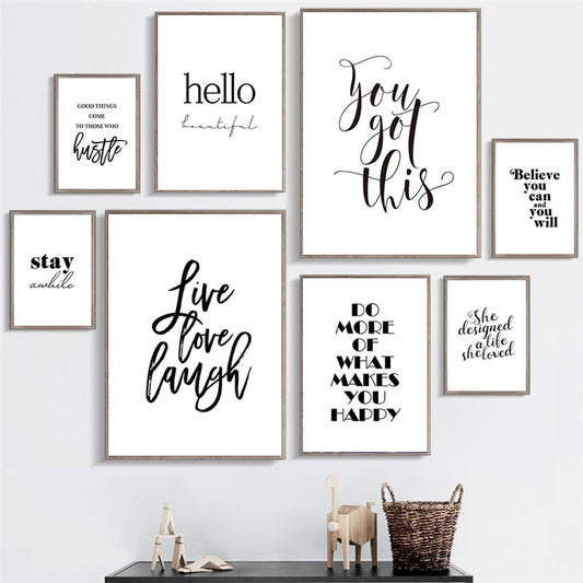 Live Love Laugh Inspiring Quotes Wall Art - Little Eudora