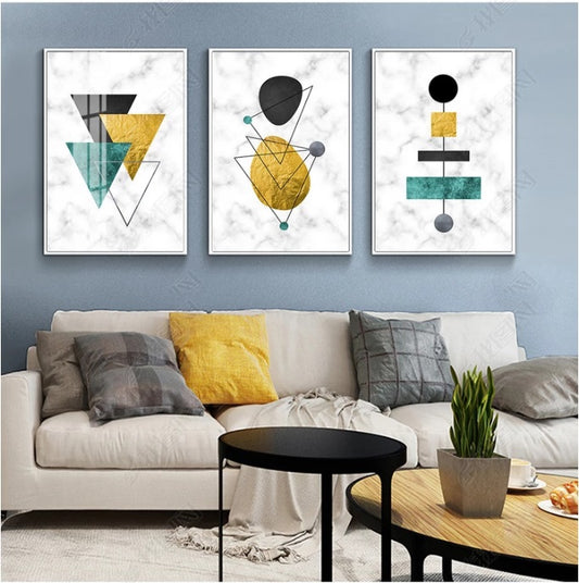 Nordic Geometric Art Pattern Wall Art - Little Eudora