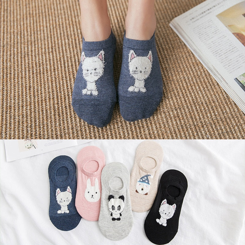 Cotton cartoon animals Socks - 5 Pairs - Little Eudora