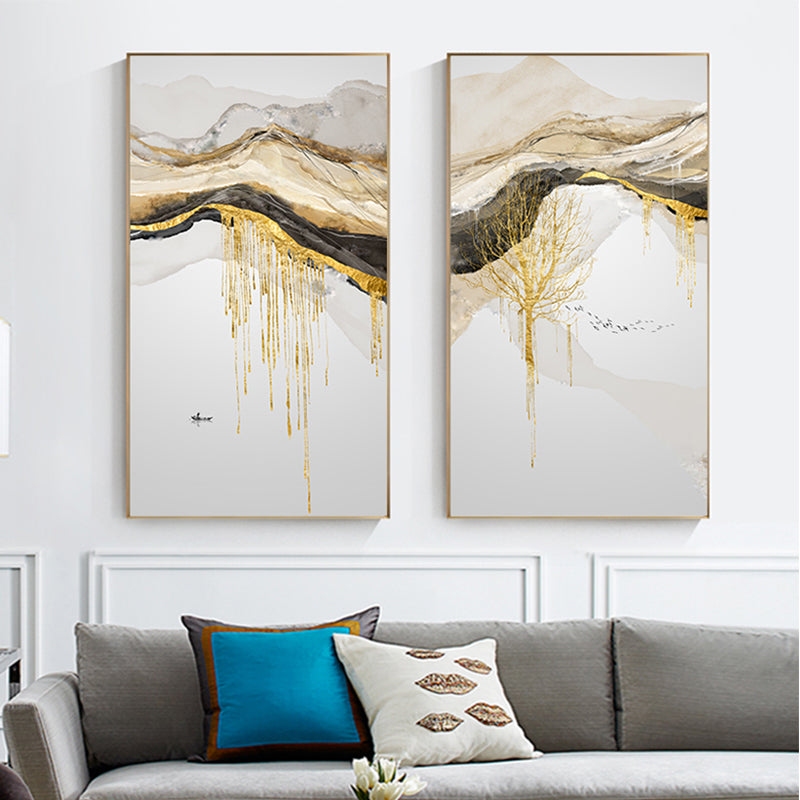Abstract Golden Sun Canvas - Little Eudora