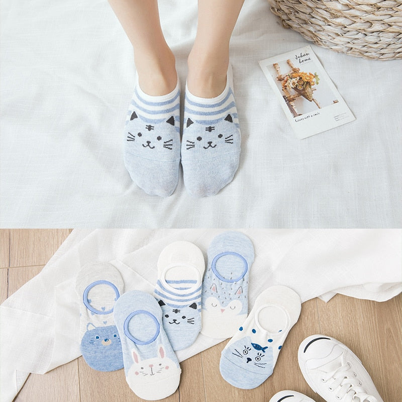 Cotton cartoon animals Socks - 5 Pairs - Little Eudora