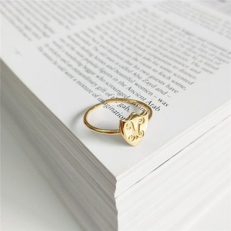 INZATT Real 925 Sterling Silver Resizable Ring Moon Star Shield Baby Initial Letter For Fashion Women Boho fine  Jewelry