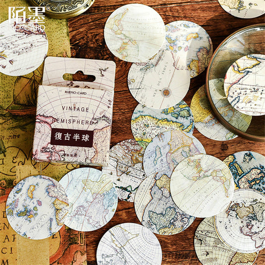 45Pcs/set kawaii Stationery sticker cute Map pattern diary office calendar stationery christmas stickers gift label