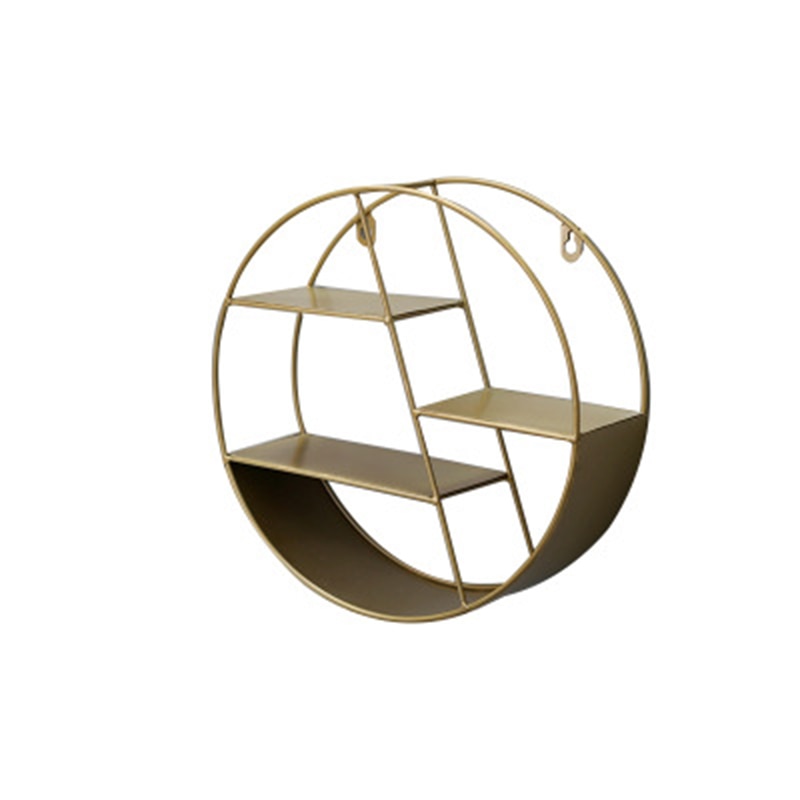 Nordic Style Metal Decorative Shelf round Hexagon - Little Eudora