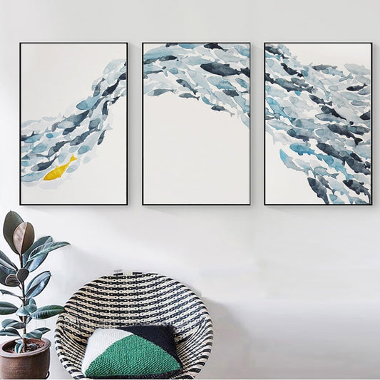 Nordic Simple Abstract Fish Wall Art - Little Eudora