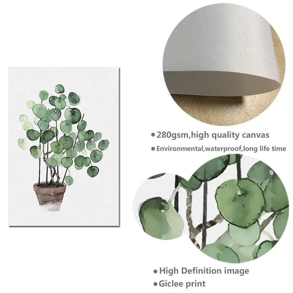 Watercolor Plant Leaves Poster Wall Art - Little Eudora