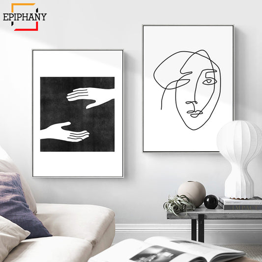 One Line Art Face Sketch Wall Art - Little Eudora