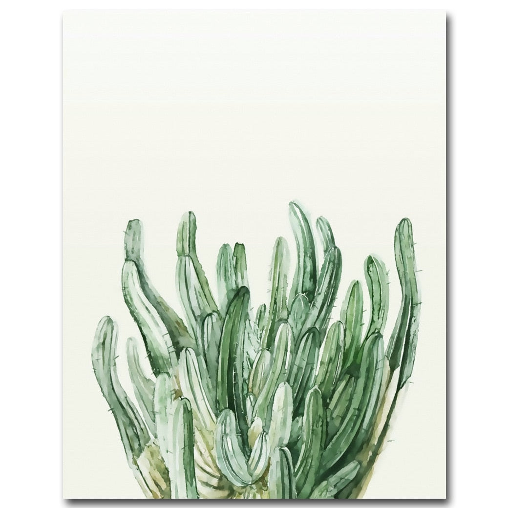 Watercolor Plant Leaves Poster Wall Art - Little Eudora