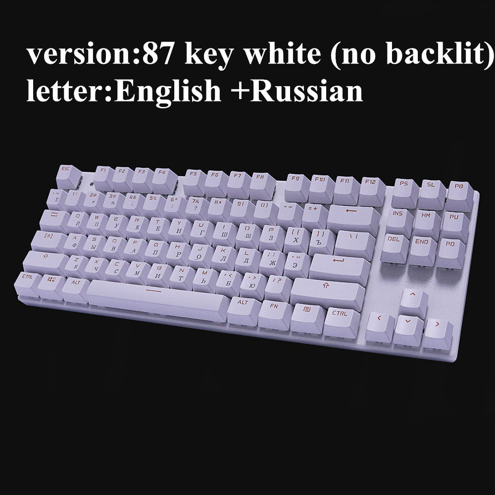 Mechanical PC Keyboard with Custom Backlight for Gaming, Work or Study
