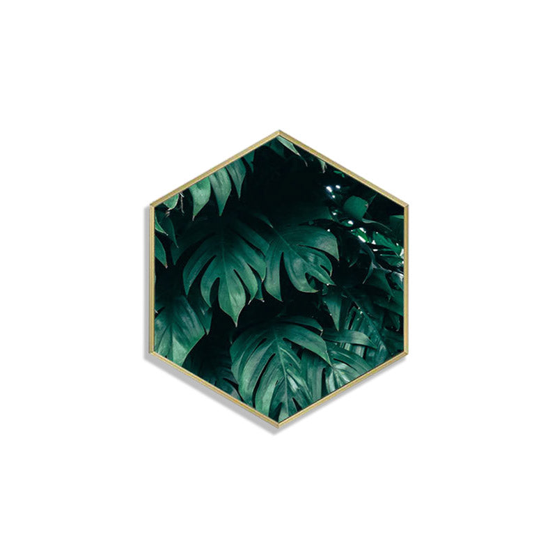 Nordic Style Poster Hexagonal Green Plant Wall Art - Little Eudora