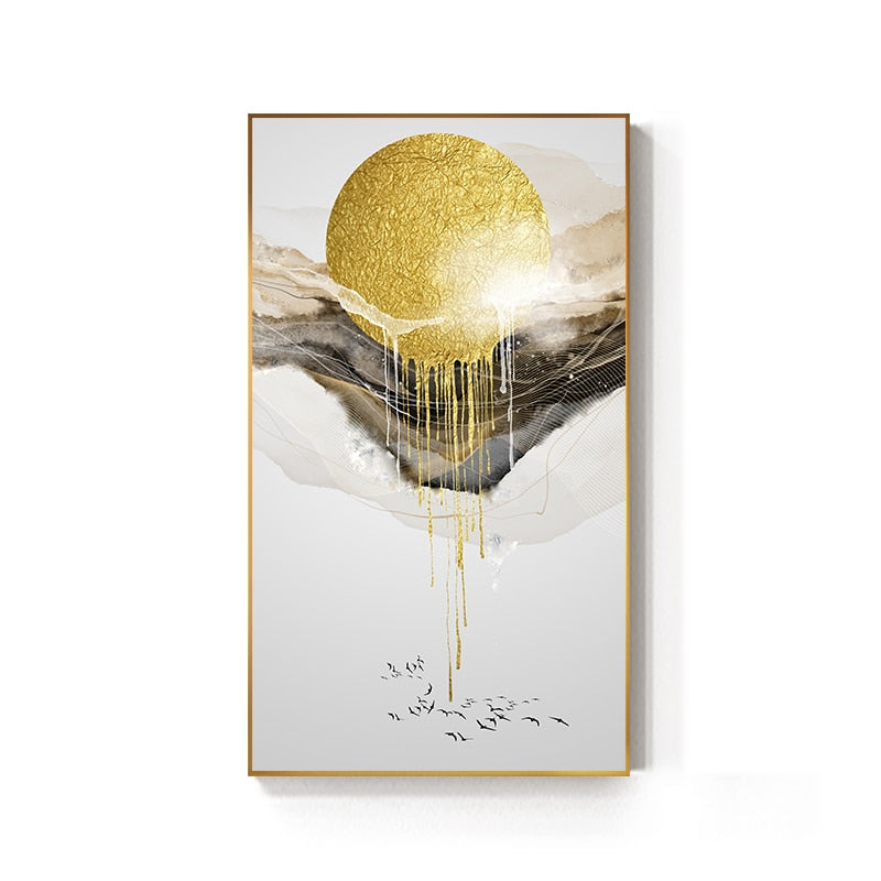 Abstract Golden Sun Canvas - Little Eudora