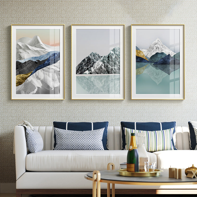 Nordic Abstract Geometric Mountain Landscape Wall Art - Little Eudora
