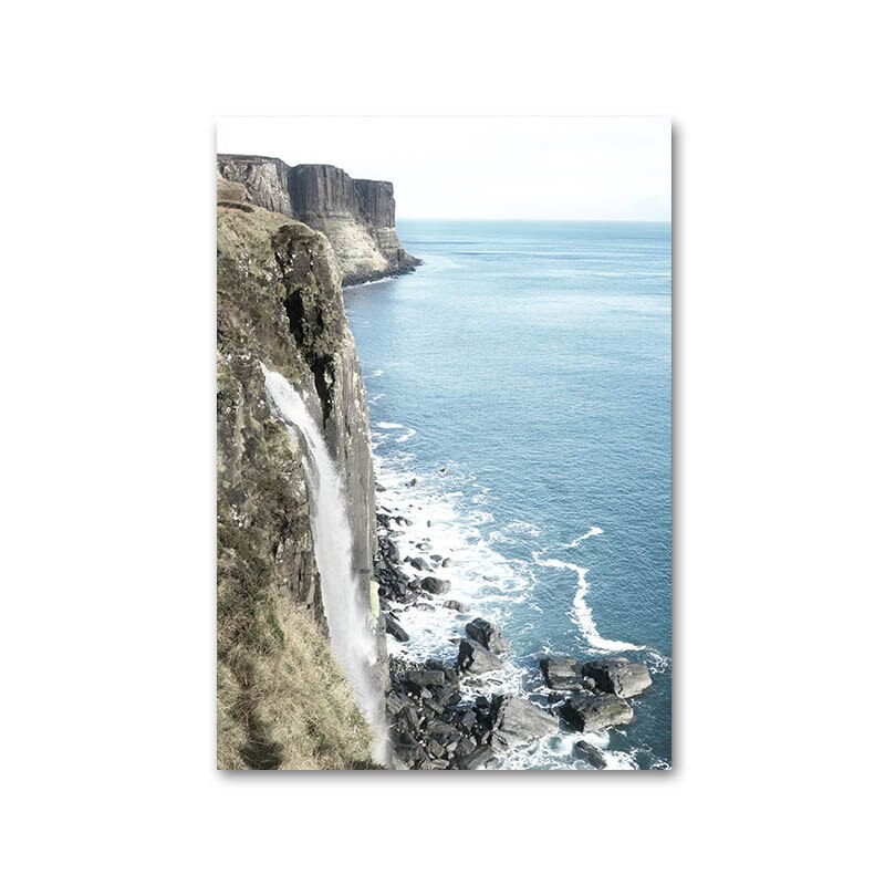 Mountain Lake Waterfall Wall Art - Little Eudora